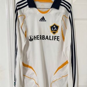 2007-08 LA Galaxy Home Shirt JERSEY ADIDAS DAVID Beckham #23 MENS SIZE LARGE